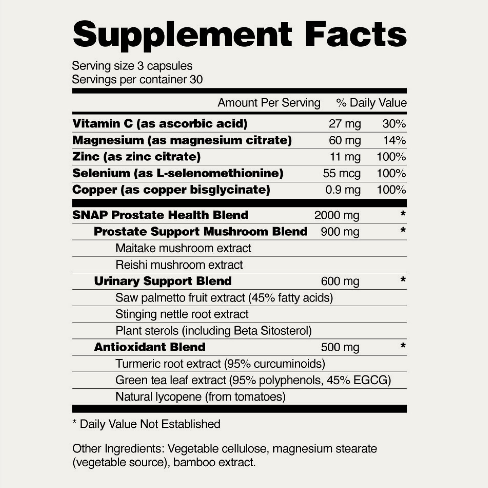 Snap Supplements Extra Strength Prostate & Bladder Health Support, Dietary Supplements