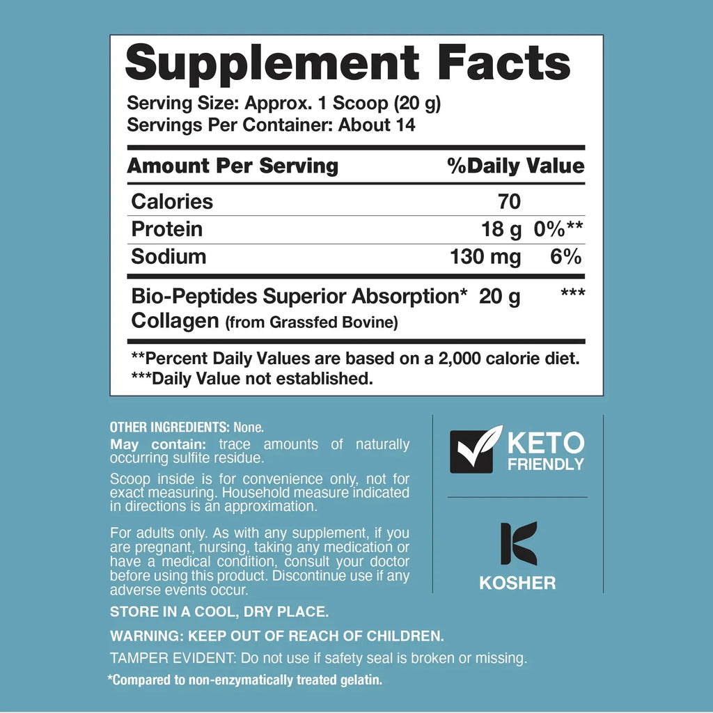 NeoCell Collagen Bio-Peptides Powder 20oz Grassfed Collagen Protein
