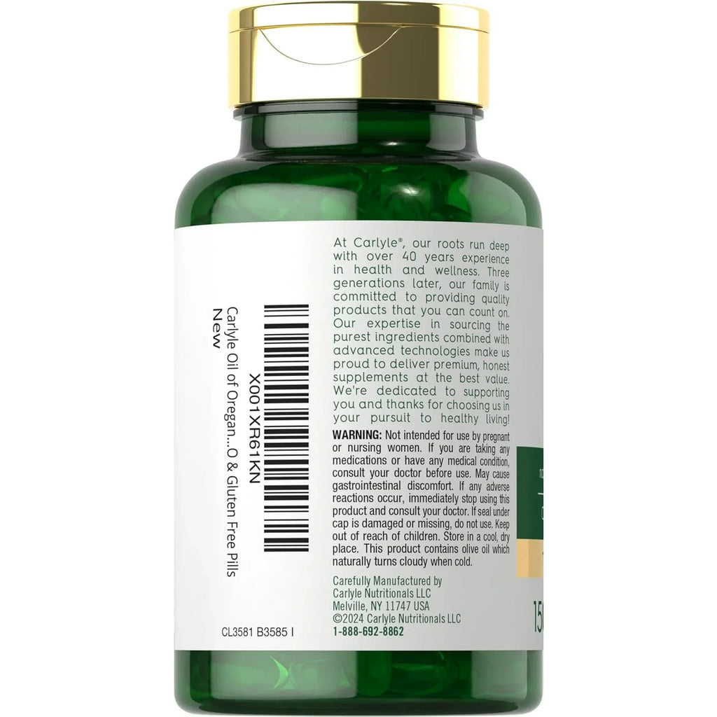 Oregano Oil 4000mg Supplement | 150 Softgel Capsules | Contains Carvacrol | Non-GMO & Gluten Free Formula