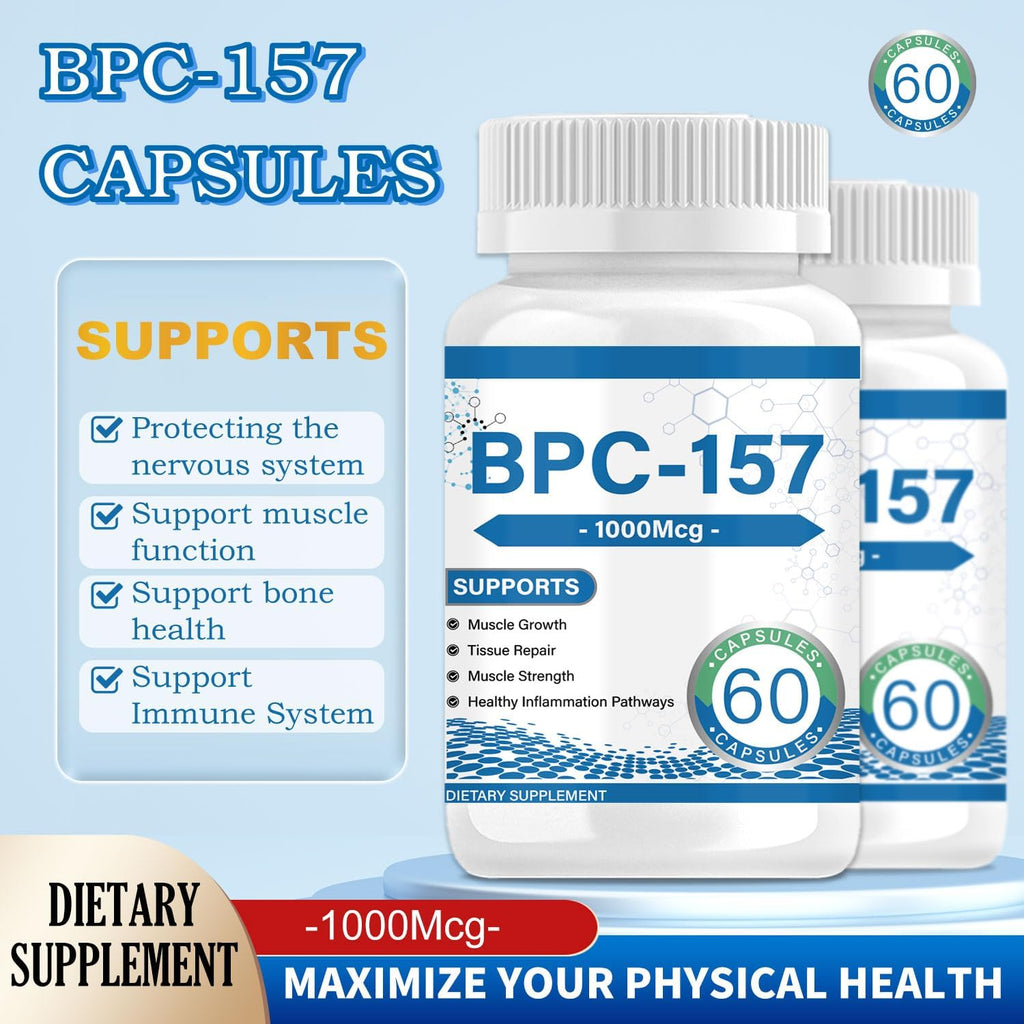 BPC-157 Muscle Growth & Repair Peptide Complex ，1000mcg per Capsule (60ct) | Non-GMO， help you bounce back faster, support whole-body wellness— convenient daily capsule.BPC 157