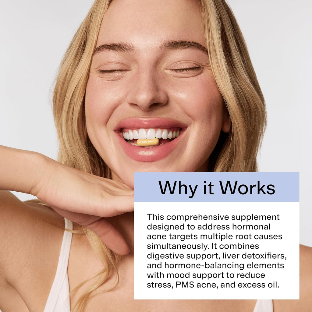 CLEARSTEM -  Hormonal Acne Supplement (5-HTP) - Natural DIM Supplement - Skin Care Vitamins - Hormone Balance, Antioxidants - Gluten Free, Cruelty Free - 30 Servings, 90 Capsules