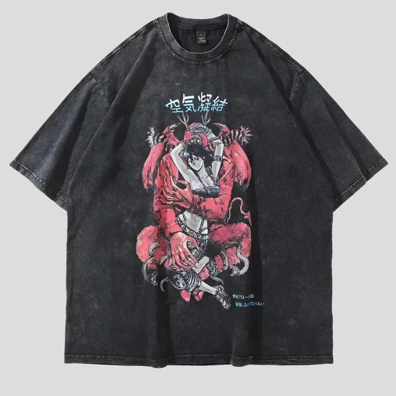 Oversized Vintage Manga Anime T Shirt for Men