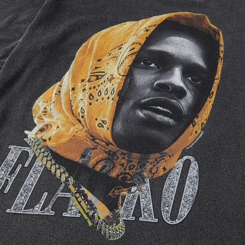Vintage Washed Rapper Graphic Tees - Summer Streetwear