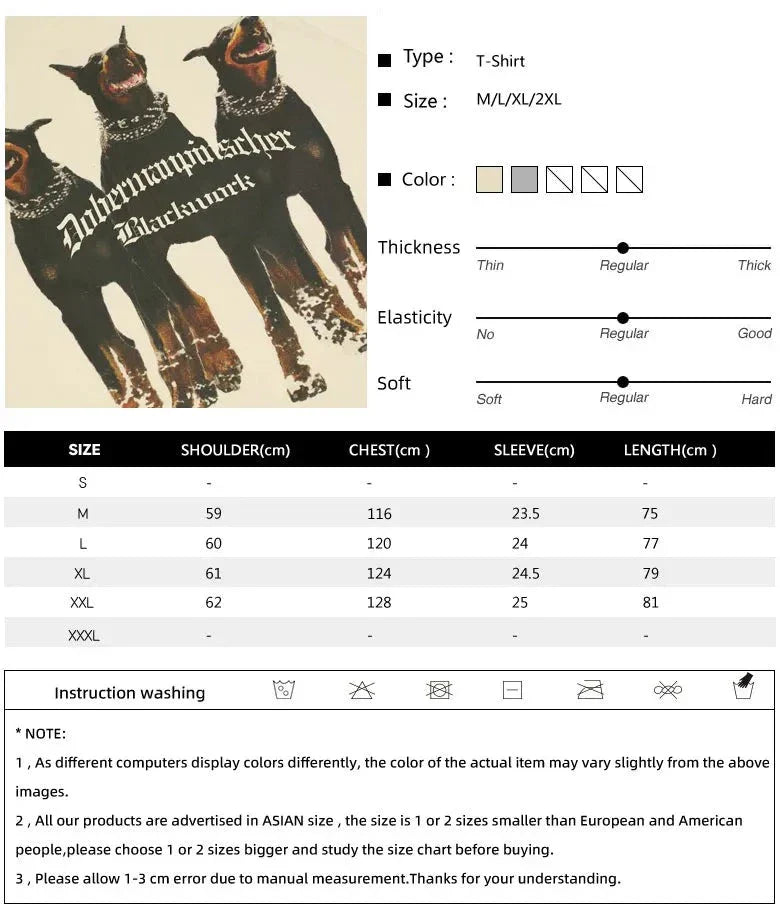 Cotton Doberman Graphic Tee Oversized for Men