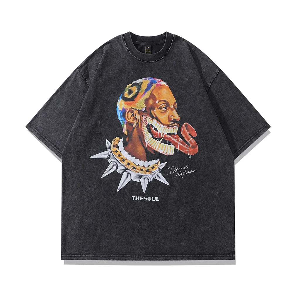 RODZILLA Fashion Vintage Loose Graphic T-Shirt