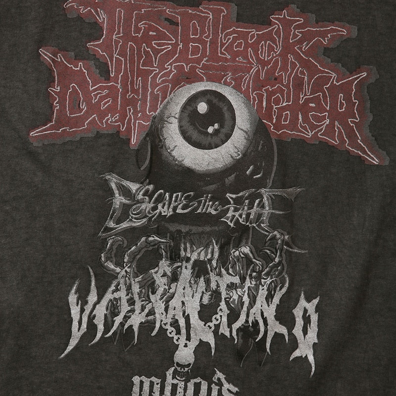Enigmatic Gaze Men's Oversized Evil Eye Graphic Print T-Shirt