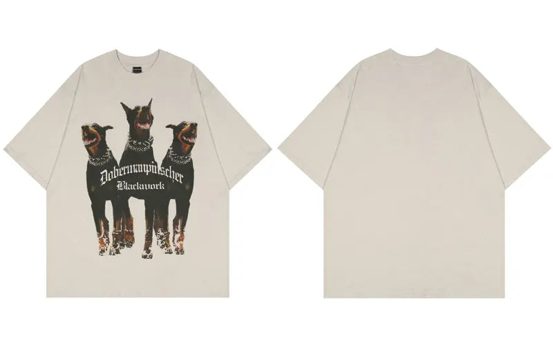 Cotton Doberman Graphic Tee Oversized for Men