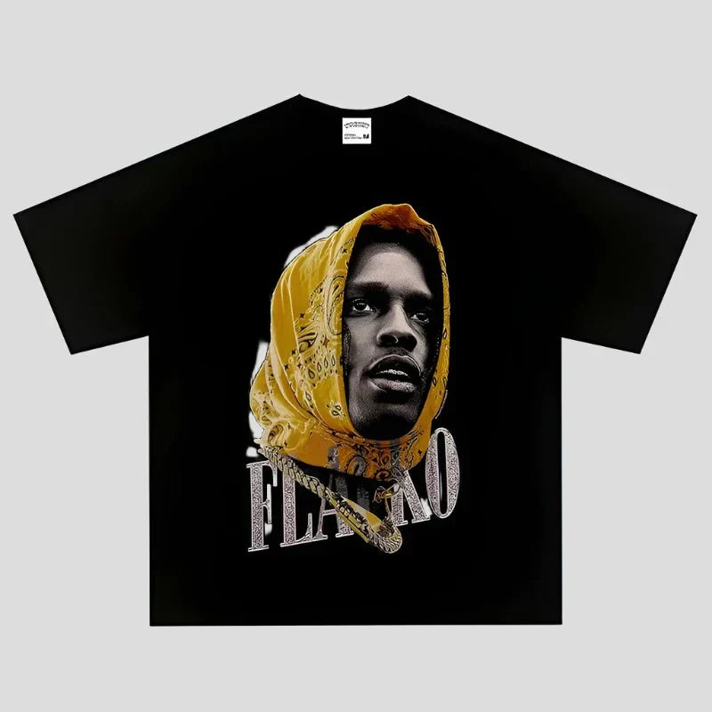 Vintage Washed Rapper Graphic Tees - Summer Streetwear