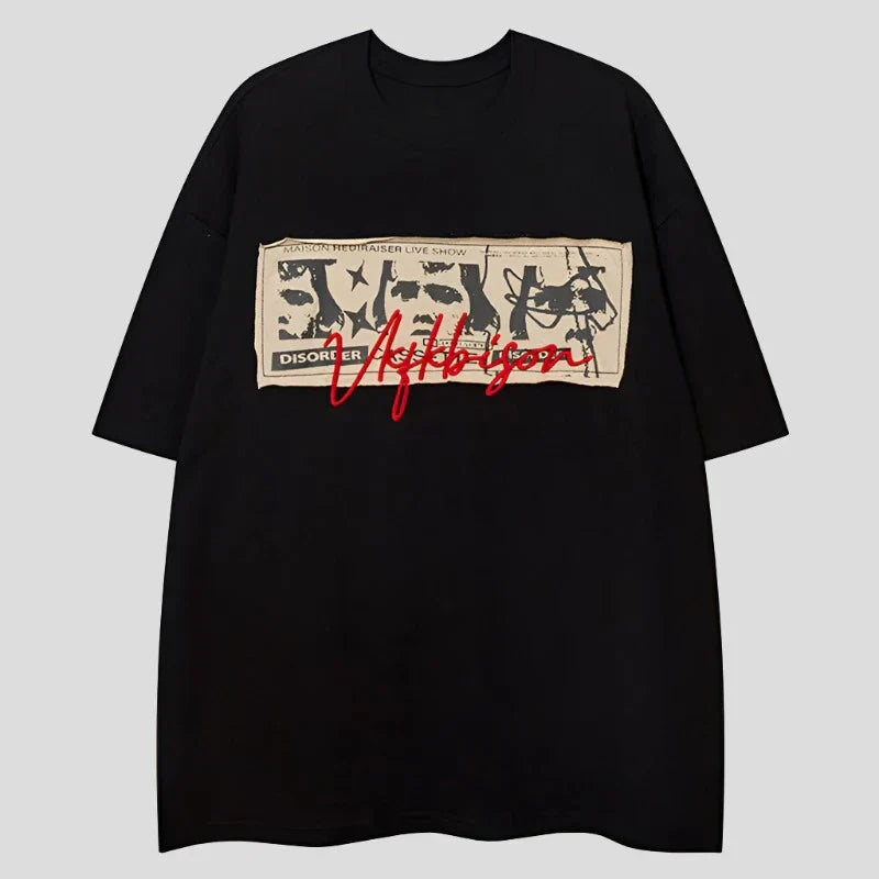 Retro Patch Hip Hop Oversized Y2K T-Shirts